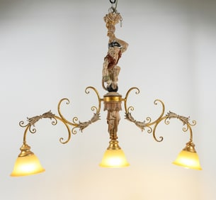 HANGING 3- LIGHT HARTLEPOOL MONKEY CHANDELIER