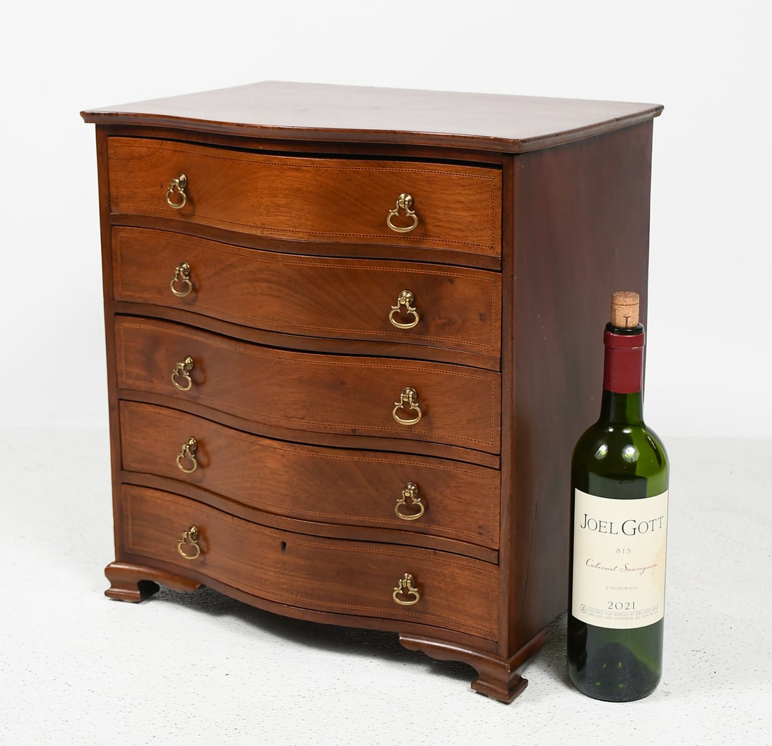 ANTIQUE STRING INLAID SALESMAN SAMPLE CHEST (1 of 6)