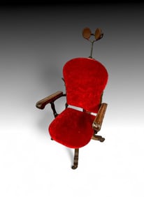 RED UPHOLSTERED DENTAL/ DOCTOR'S EXAMINATION CHAIR