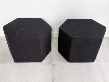 PAIR OF BLU DOT HECKS OTTOMANS