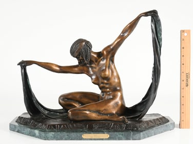 LARGE BRONZE "ISIS" SCULPTURE AFTER COLINET
