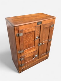 ANTIQUE OAK SERV-ICE MFG ICE BOX