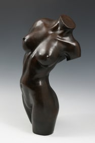 NUDE BRONZE TORSO SCULPTURE