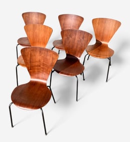 MCM SET OF 6 DANISH MODERN STACKABLE CHAIRS