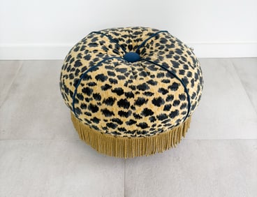 LEOPARD PRINT HASSOCK BY RK DESIGNS NAPA VALLEY
