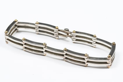 TIFFANY & CO. GATELINK STERLING/GOLD BRACELET