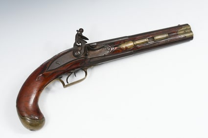 MICHAEL BAYER DOUBLE BARREL FLINTLOCK PISTOL