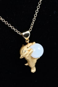 18K ADORABLY CUTE ASIAN "KITTEN" PENDANT