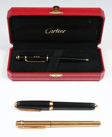 3 CARTIER PENS - 1 W/ BOX