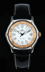 EBEL DISCOVERY 18K BEZEL WRISTWATCH