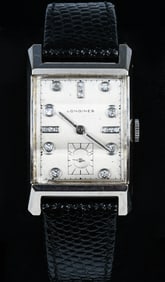 14K WHITE GOLD 1940'S LONGINES WRISTWATCH