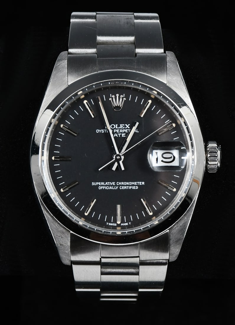 ROLEX OYSTER PERPETUAL DATE STAINLESS WRISTWATCH (1 of 7)