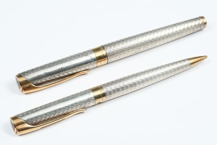 L. ETALON STERLING WATERMAN BALLPOINT PEN SET