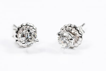PLATINUM DIAMOND STUDS .75 CTW