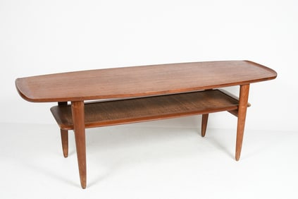 DANISH MCM SURFBOARD 2-TIERED COFFEE TABLE