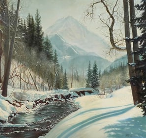 P. CORSO WINTER LANDSCAPE PAINTING