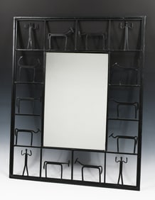 FREDERICK WEINBERG IRON FIGURAL WALL MIRROR
