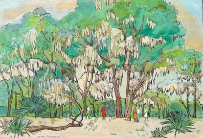 JANE PETERSON "CENTRAL FLORIDA SCENE" WATERCOLOR