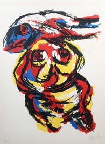 APPEL LITHOGRAPH MAN WITH A FISH ON HIS HEAD