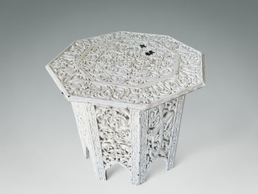 CARVED BURMESE FOLDING TABLE