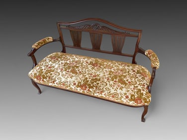 UPHOLSTERED EDWARDIAN SETTEE