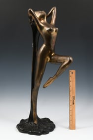 BRONZE FEMALE NUDE 24.75" HIGH