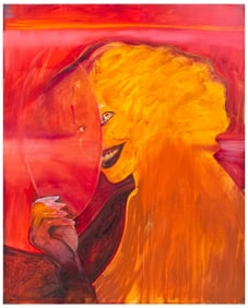 LARGE JADE THACKER ORIGINAL LEERING FACE PAINTING