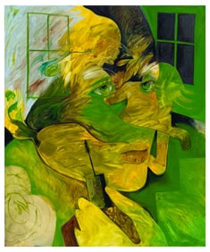 JADE THACKER ABSTRACT GREEN/YELLOW FACE