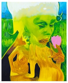 JADE THACKER GREEN/YELLOW FIGURES NUDE VERSO