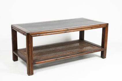 JOHN MCGUIRE QUARTER SAWN OAK MCM COFFEE TABLE