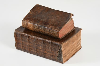 2 EARLY 18TH/19TH-CENTURY EUROPEAN LEATHER BOOKS