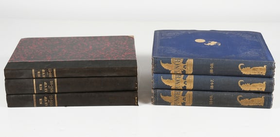 6 PC. ANTIQUE PUNCH AND SUR LE VIF BOOKS