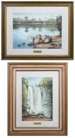 TWO GARCIA CASTRO MEXICAN WATERCOLOR PAINTINGS