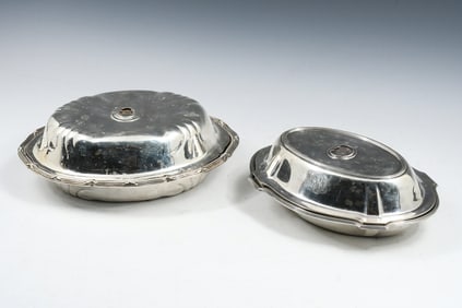 2 PC. COVERED STERLING SILVER SERVING DISHES