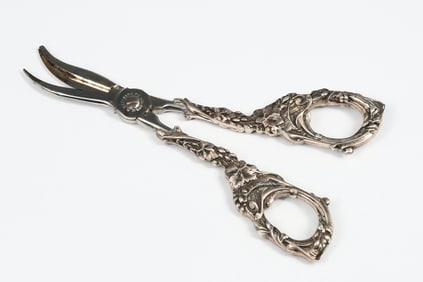GERMAN STERLING HANDLED GRAPE SCISSORS