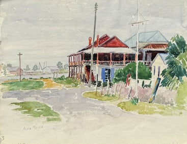 ALVIN MEYER CEDAR KEY FLORIDA PAINTING