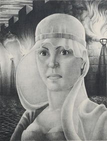 KYRA MARKHAM SELF PORTRAIT LITHOGRAPH