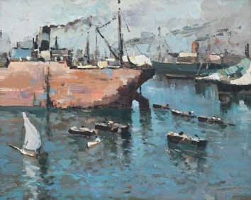 CLAUDIO MARRA NAPLES HARBOR SCENE