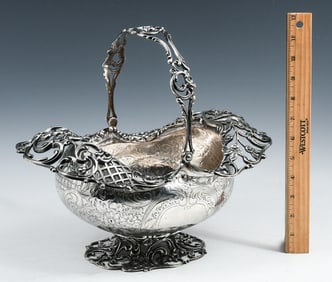 LARGE STERLING SILVER OPENWARE BASKET