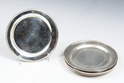 9 PC. SHREVE & CO. STERLING SILVER BREAD PLATES