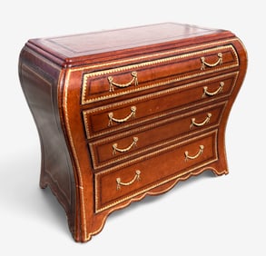 MAITLAND-SMITH LEATHER-CLAD BOMBAY 4-DRAWER CHEST