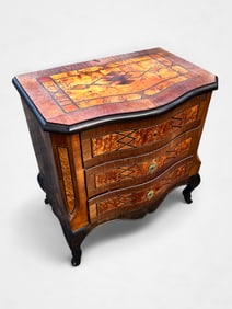 MARQUETRY INLAID AUSTRO-HUNGARIAN 3-DRAWER CABINET