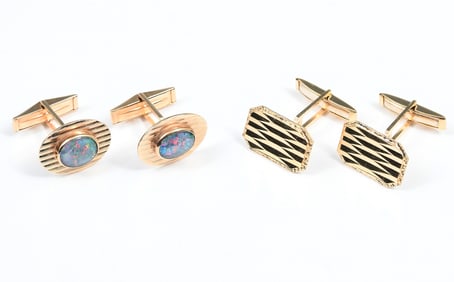 14K/18K LOT OF 2 SETS OF CUFFLINKS