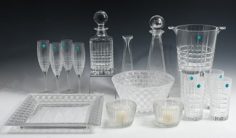16 PC. TIFFANY & CO. CRYSTAL DECANTER SET AND MORE