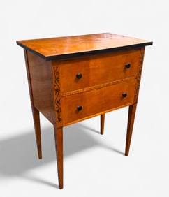 BIEDERMEIER STYLE INLAID 2-DRAWER STAND
