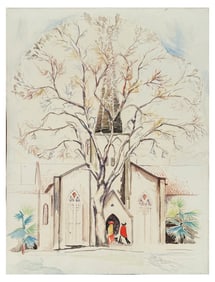 HEINRICH PFEIFFER TRINITY CHURCH WATERCOLOR PAINTING