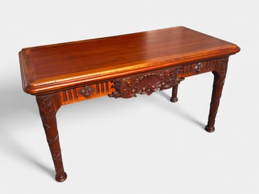 HALL TABLE W/ CARVED APRON