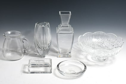 6 PC. VAL ST. LAMBERT & BACCARAT GLASS
