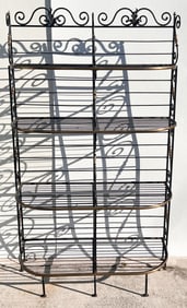 LARGE FRENCH STYLE IRON & BRASS BAKER'S RACK