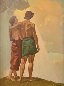 GUSTAV LILJESTROM BIBLICAL COUPLE PAINTING